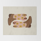 Cowgirl Boots â Blush & Mint Throw Blanket Gallery Image 2