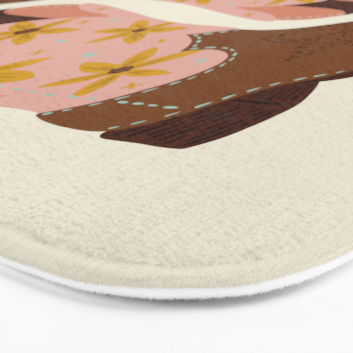 Cowgirl Boots â Blush & Mint Bath Mat Gallery Image 3