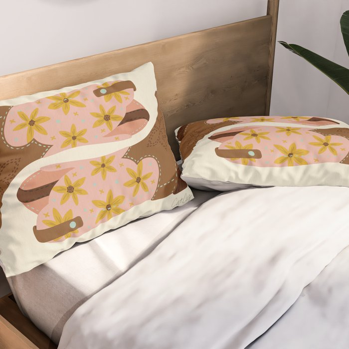 Cowgirl Boots â Blush & Mint Pillow Sham Gallery Image 2