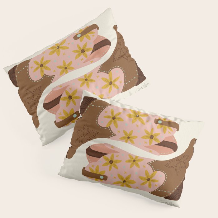 Cowgirl Boots â Blush & Mint Pillow Sham Gallery Image 1