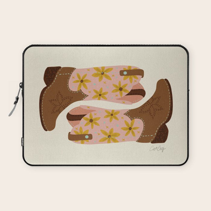 Cowgirl Boots â Blush & Mint Laptop Sleeve Gallery Image 1