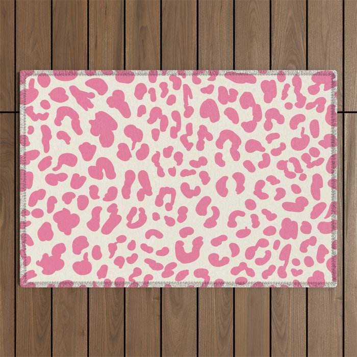 Pink Leopard Print Outdoor Rug Gallery Image 1