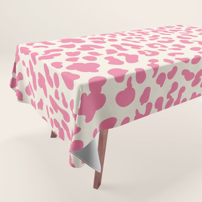 Pink Leopard Print Tablecloth Gallery Image 1