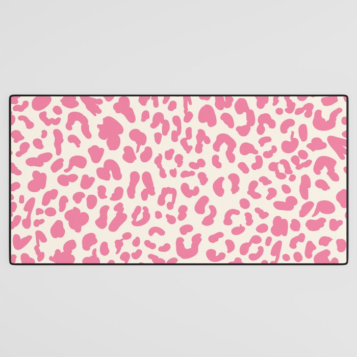 Pink Leopard Print Desk Mat Gallery Image 3