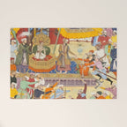 Artist Basawan (Designer) Title The Young Emperor Akbar Arrests the Insolent Shah Abuâl-Maali Indian Miniature Painting Welcome Mat Gallery Image 1
