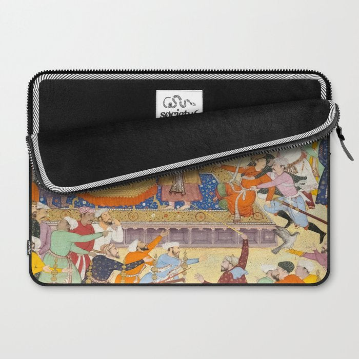 Artist Basawan (Designer) Title The Young Emperor Akbar Arrests the Insolent Shah Abuâl-Maali Indian Miniature Painting Laptop Sleeve Gallery Image 2