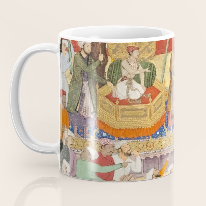 Artist Basawan (Designer) Title The Young Emperor Akbar Arrests the Insolent Shah Abuâl-Maali Indian Miniature Painting Coffee Mug Gallery Image 3