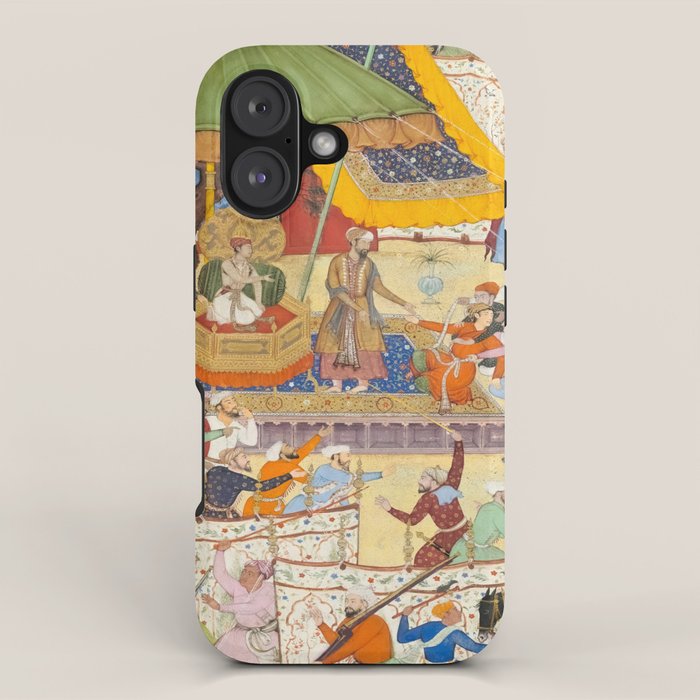 Artist Basawan (Designer) Title The Young Emperor Akbar Arrests the Insolent Shah Abuâl-Maali Indian Miniature Painting iPhone Case Gallery Image 1