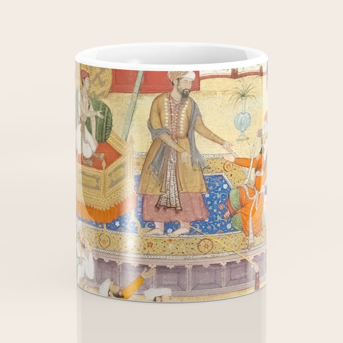 Artist Basawan (Designer) Title The Young Emperor Akbar Arrests the Insolent Shah Abuâl-Maali Indian Miniature Painting Coffee Mug Gallery Image 4