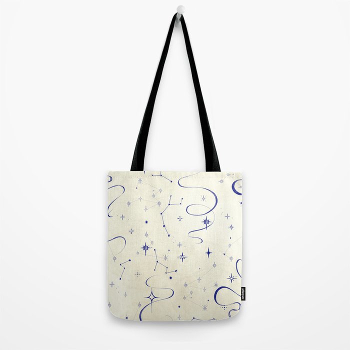 White and dark blue mystical starry night Tote Bag Gallery Image 2