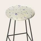 White and dark blue mystical starry night Stool Gallery Image 2