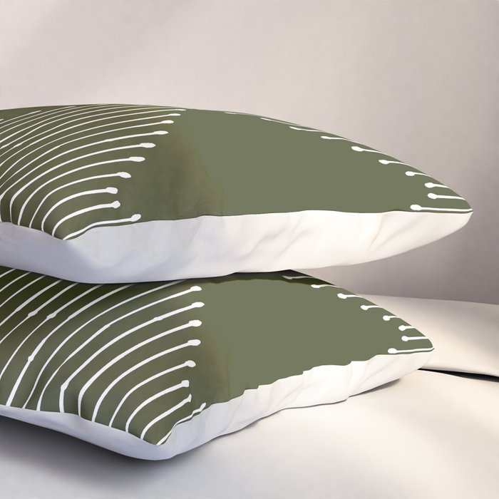 Geo (Olive Green) Pillow Sham Gallery Image 3