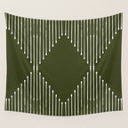 Geo (Olive Green) Wall Tapestry Gallery Image 4