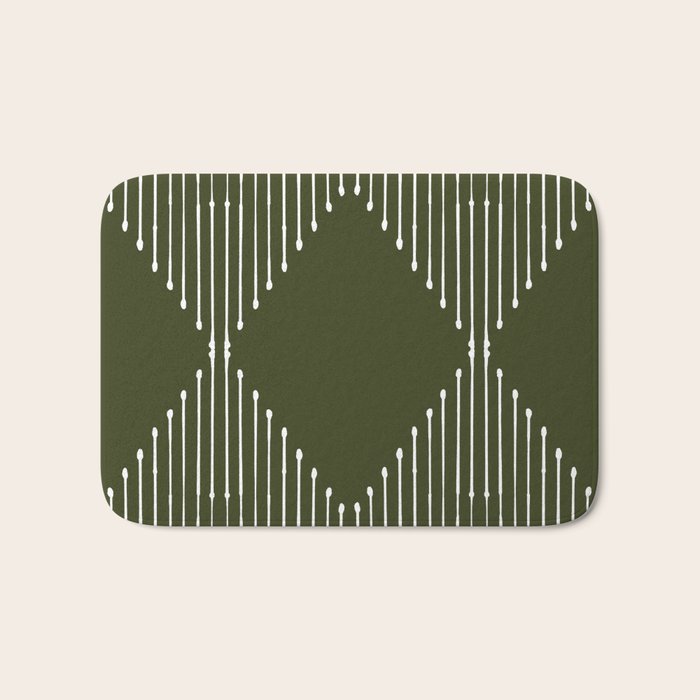 Geo (Olive Green) Bath Mat Gallery Image 1