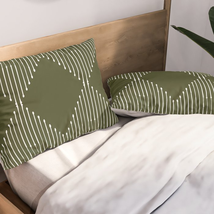 Geo (Olive Green) Pillow Sham Gallery Image 2