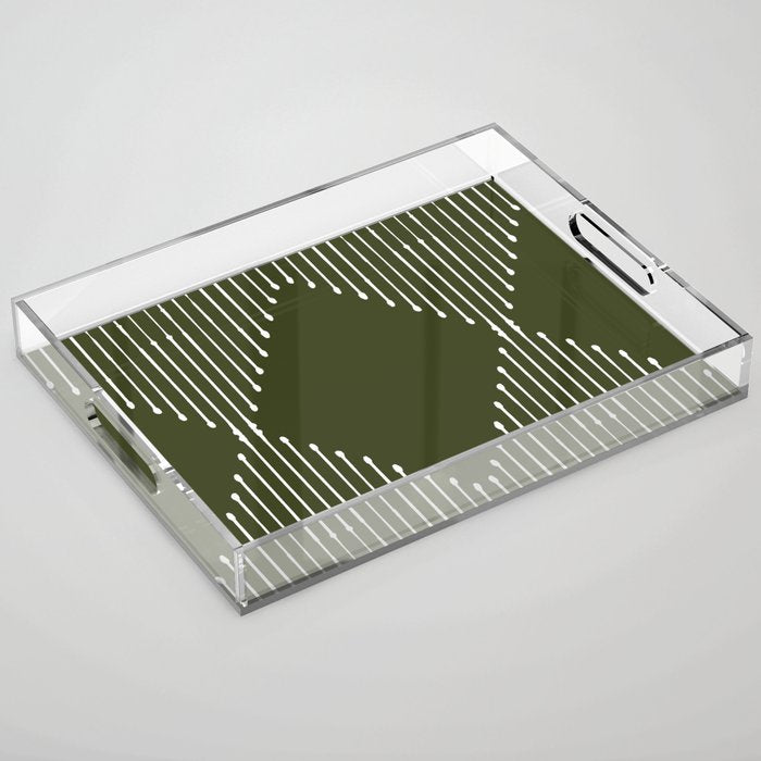 Geo (Olive Green) Acrylic Tray Gallery Image 1