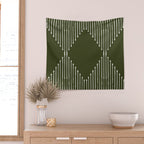 Geo (Olive Green) Wall Tapestry Gallery Image 2