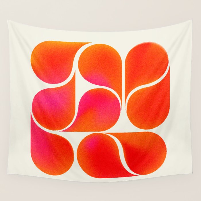Gradient Playful Shapes  Wall Tapestry Gallery Image 4