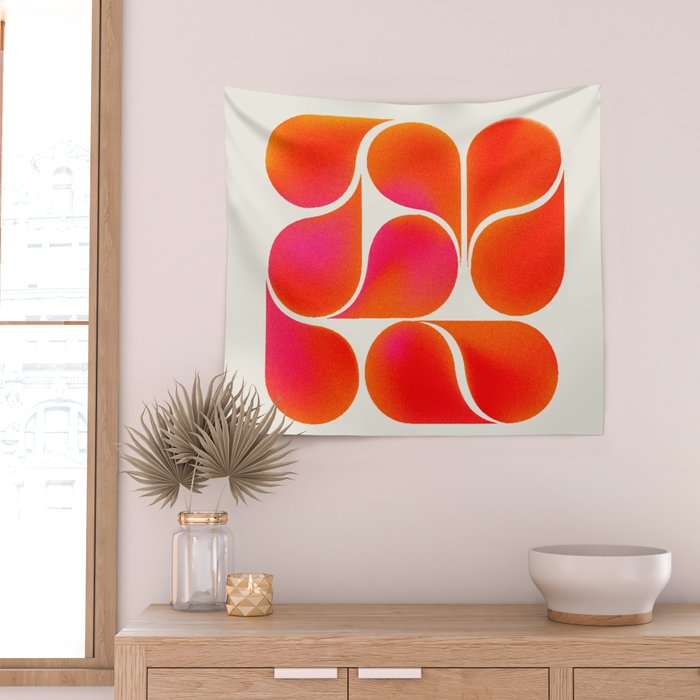 Gradient Playful Shapes  Wall Tapestry Gallery Image 2
