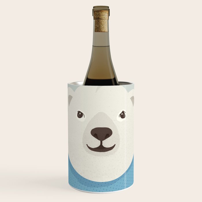 Whimsy Polar Bear, Animal Portrait Wine Chiller Gallery Image 1