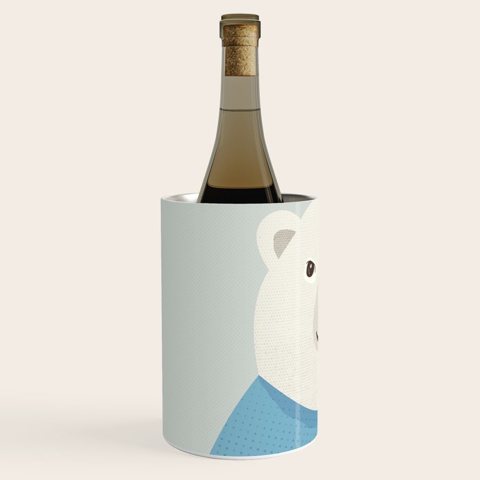 Whimsy Polar Bear, Animal Portrait Wine Chiller Gallery Image 2