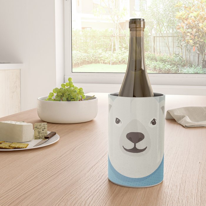 Whimsy Polar Bear, Animal Portrait Wine Chiller Gallery Image 4