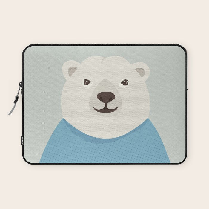 Whimsy Polar Bear, Animal Portrait Laptop Sleeve Gallery Image 1