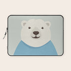 Whimsy Polar Bear, Animal Portrait Laptop Sleeve Gallery Image 1