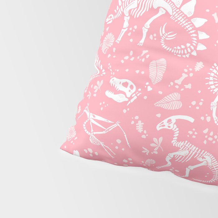 Excavated Dinosaur Fossils in Candy Pink Pillow Sham Gallery Image 4