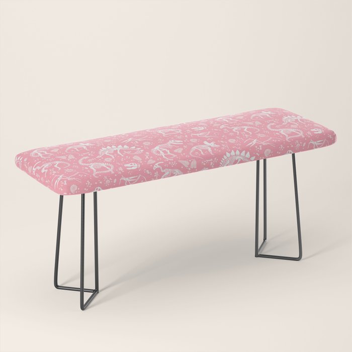 Excavated Dinosaur Fossils in Candy Pink Bench Gallery Image 1