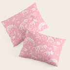 Excavated Dinosaur Fossils in Candy Pink Pillow Sham Gallery Image 3