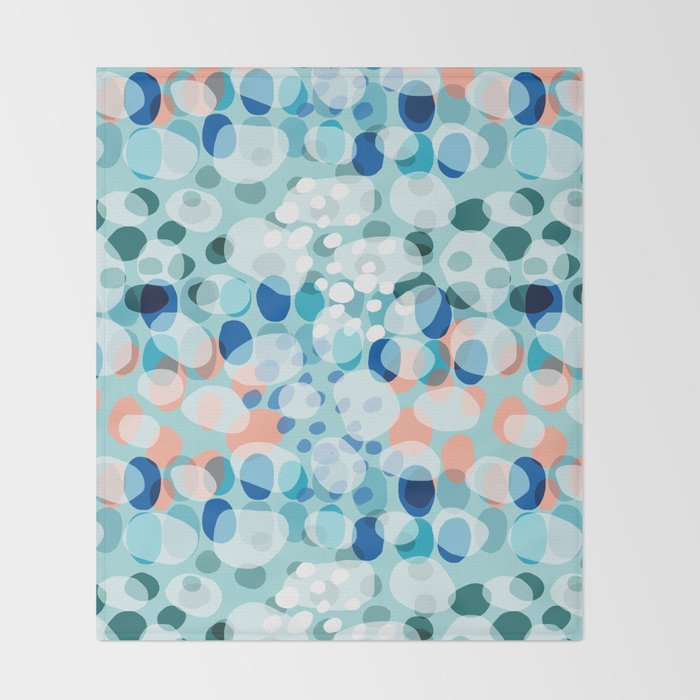 Rock Pool reflection - sea green Throw Blanket Gallery Image 2