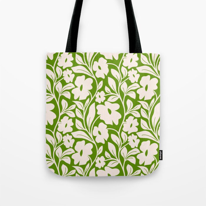 Tropical Vines Pattern - Green Tote Bag Gallery Image 1