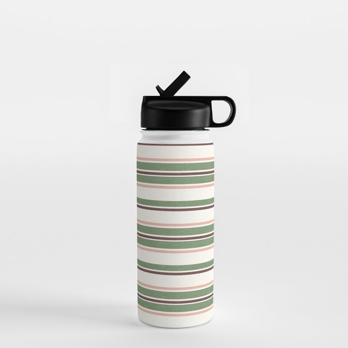Daybed Stripe Ivory Green Multi Water Bottle Gallery Image 1