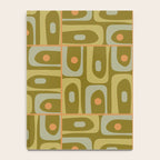 Mid Century Modern Piquet Retro Abstract Multi Pattern in Vintage Olive Green and Cantaloupe Orange Notebook Gallery Image 4