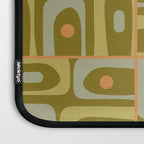 Mid Century Modern Piquet Retro Abstract Multi Pattern in Vintage Olive Green and Cantaloupe Orange Laptop Sleeve Gallery Image 3