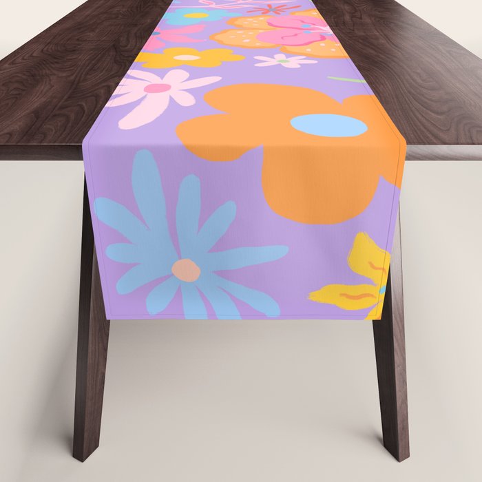 Candy Flowers Lilac Table Runner Gallery Image 1