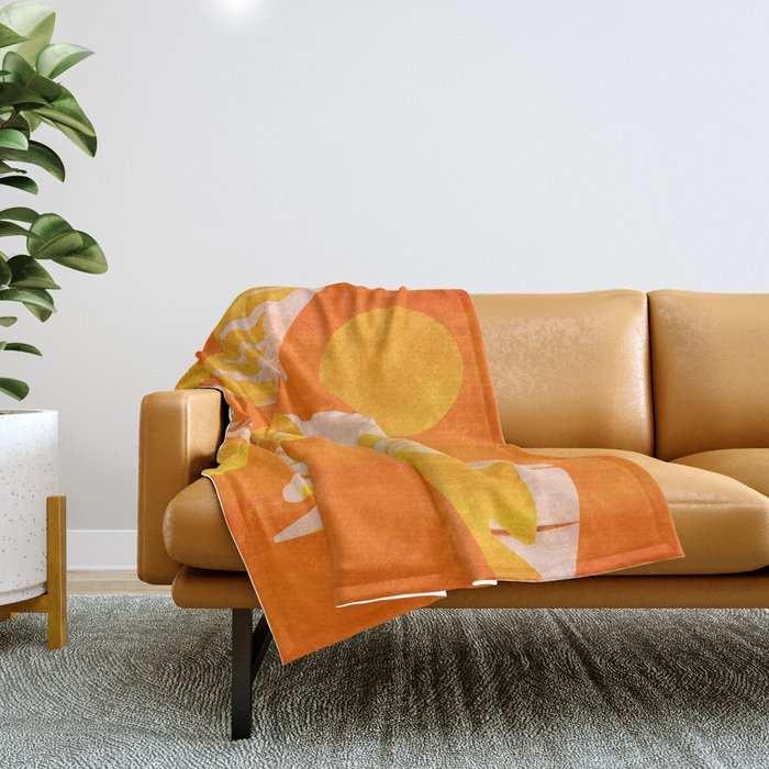 August Afternoons  Abstract Landscape Throw Blanket Gallery Image 1