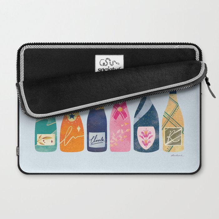 Champagne Bottles - Blue Ver. Laptop Sleeve Gallery Image 2
