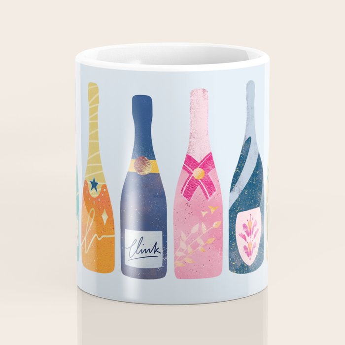 Champagne Bottles - Blue Ver. Coffee Mug Gallery Image 4