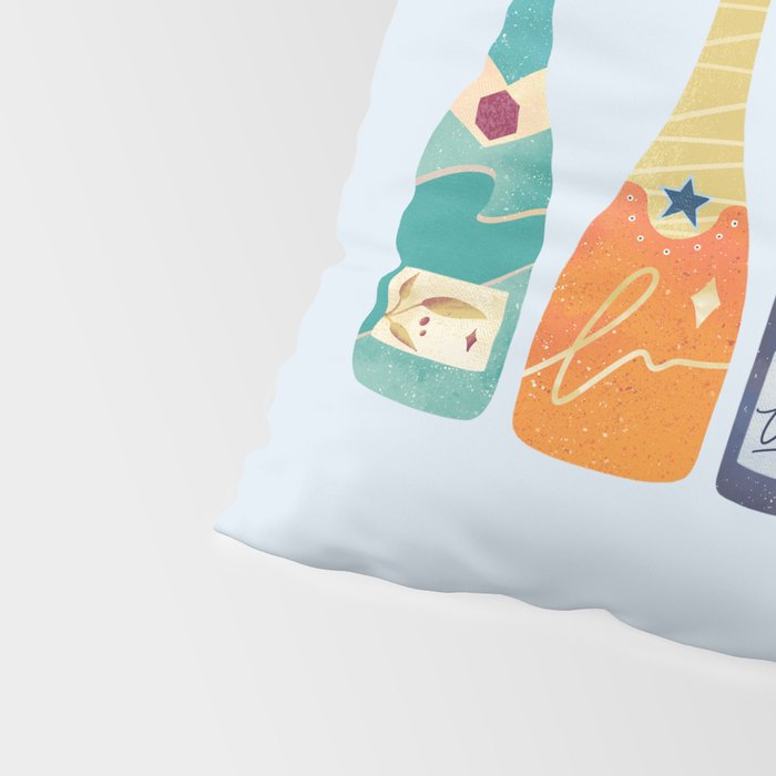 Champagne Bottles - Blue Ver. Pillow Sham Gallery Image 4