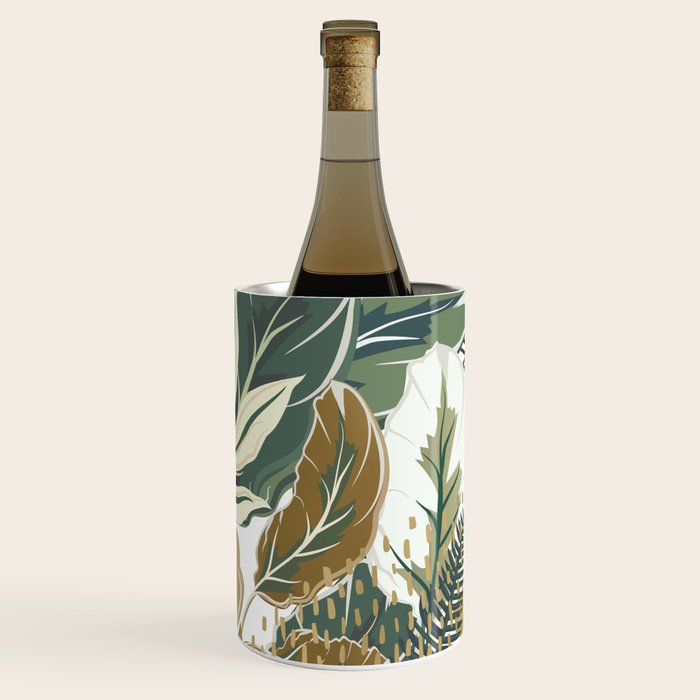 Wild Tropical Prints, Green and Gold Wine Chiller Gallery Image 3
