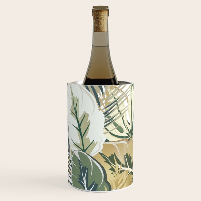 Wild Tropical Prints, Green and Gold Wine Chiller Gallery Image 2