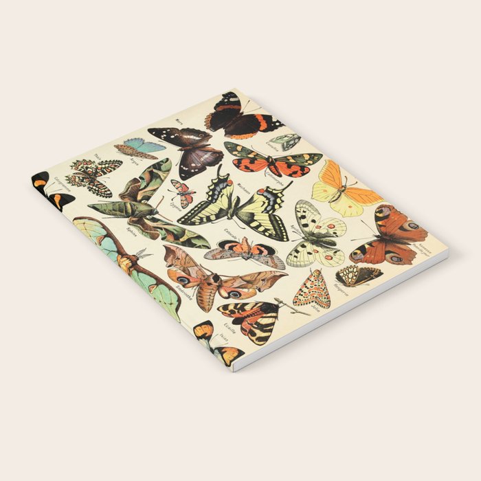 French Vintage Butterflies Chart Adolphe Millot Papillons Larousse Pour Tous Cozy Boho Maximalist Notebook Gallery Image 2