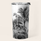 Big Island Palms - Black and White Photography, Tropical Nature Travel Mug Gallery Image 2