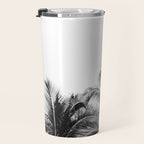 Big Island Palms - Black and White Photography, Tropical Nature Travel Mug Gallery Image 3
