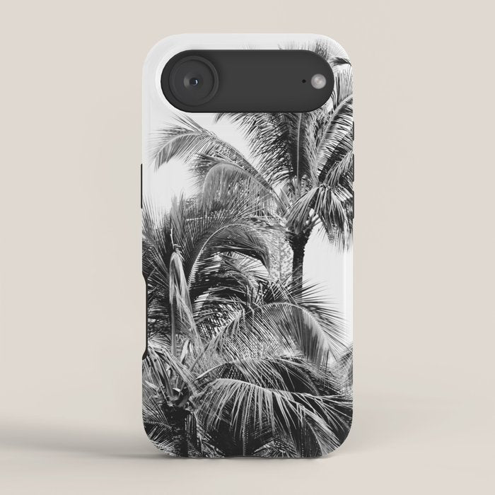 Big Island Palms - Black and White Photography, Tropical Nature iPhone Case Gallery Image 2