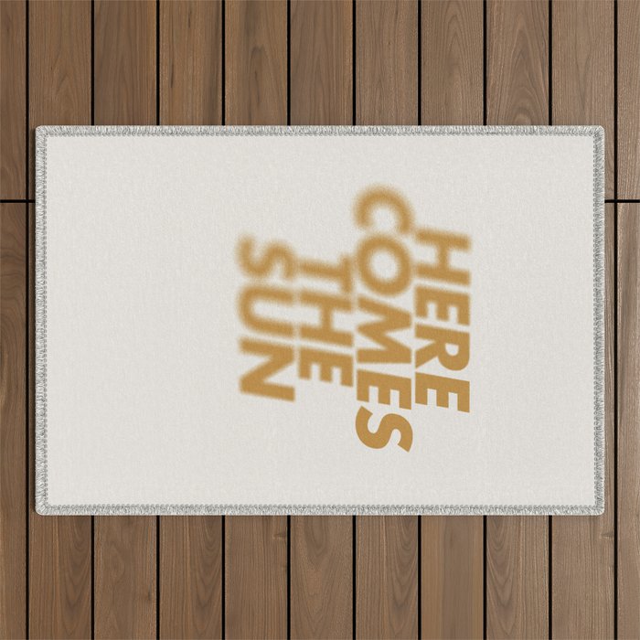 Here comes the sun Typography  Outdoor Rug Gallery Image 1