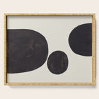Black & White Minimalist Abstract Shapes Patterns Black Ink Painting Serving Tray Gallery Image 1