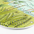 pointbreaks in paradise // lookout in raglan new zealand // retro surf art by surfy birdy Bath Mat Gallery Image 3
